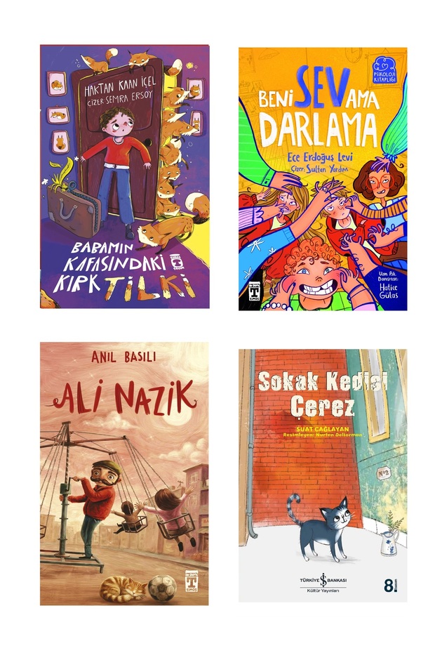 4-5-6.Sınıf Okuma Seti Babamın Kafasındaki Kırk Tilki Ali Nazik Beni Sev Ama Darlama Sokak Kedisi Çerez 4 Kitap