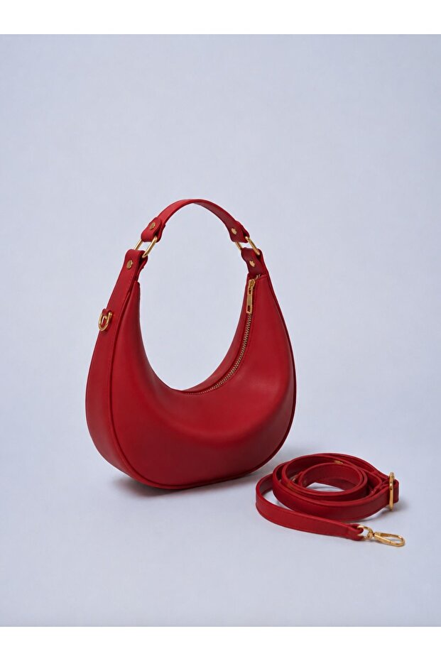 Women's Zippered Adjustable Long Strap Shoulder and Shoulder Bag