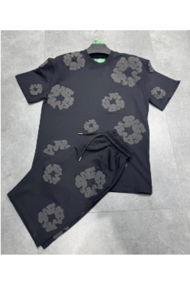 Men's 2-Piece Set Printed Shorts T-Shirt Set Oversize Double Face