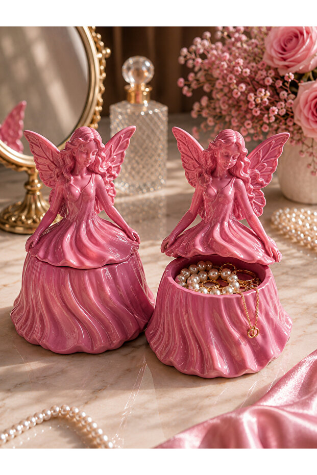 Angel Figured Jewelry Box Decorative Storage Box – 3D Printing Design – 14X14X20 cm
