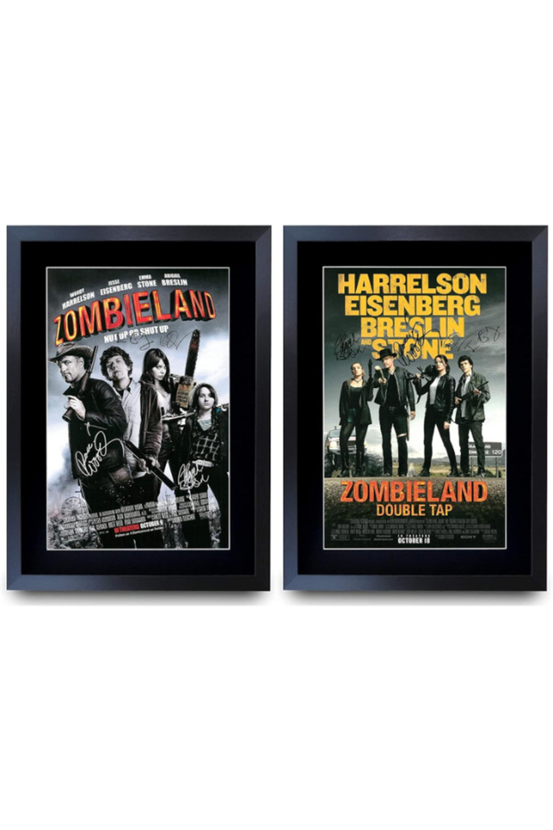 A3 FR Zombieland Collection Woody Harrelson and Cast Gifts Printed Poster Signed Autograph Picture for Movie Memorabilia Fans - A3 Framed