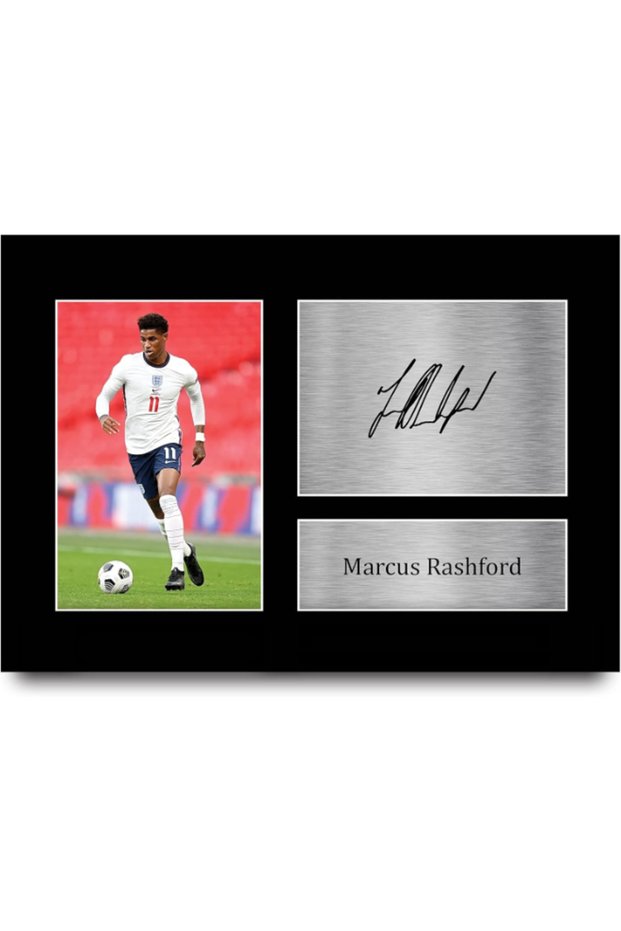 A4 Marcus Rashford England Gifts Printed Signed Autograph Picture for Football Fans and Supporters
