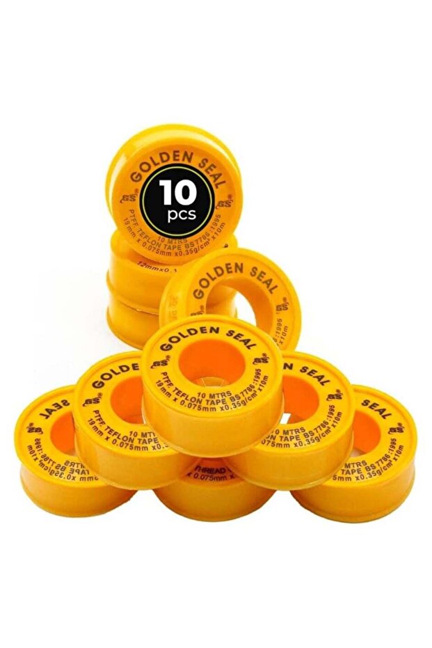 Heavy Duty Teflon Thread Seal Tape for Plumbers, 10m White 3/4" x 19mm (Pack of 10)