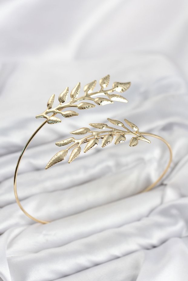 Pazu Bracelet Gold Color Brass Olive Branch Model Tj-Bb8571