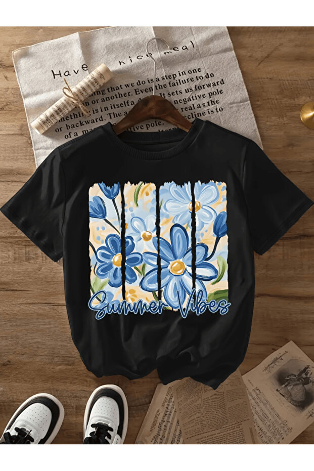 Summer vibes printed premium oversize t-shirt for women