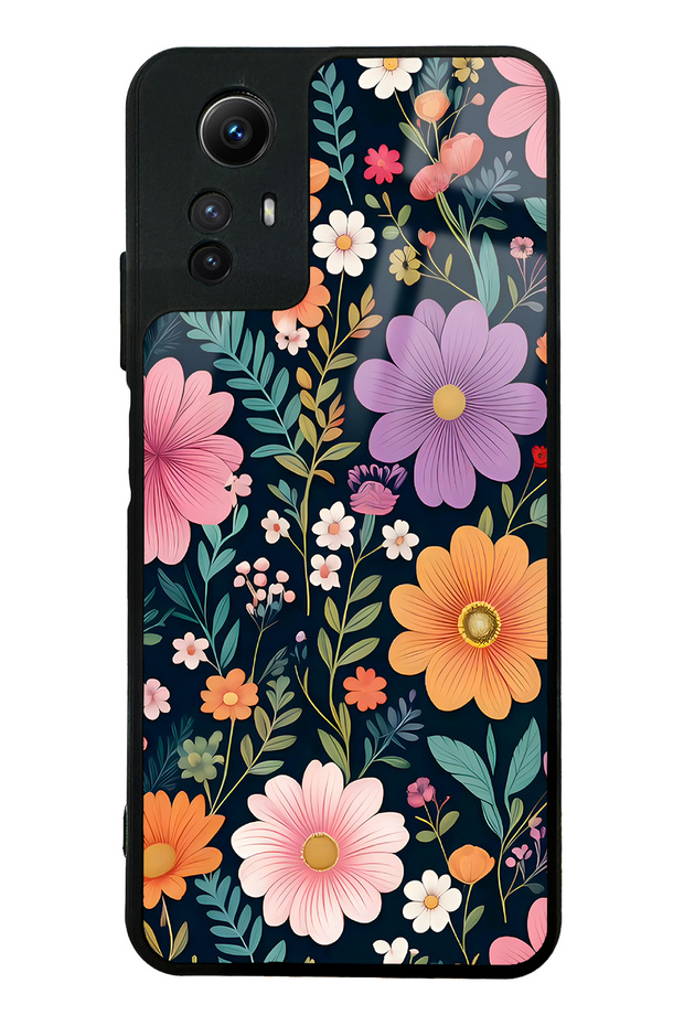 حافظة هاتف لامعة بتصميم الزهور لهاتف Xiaomi Redmi Note 12s