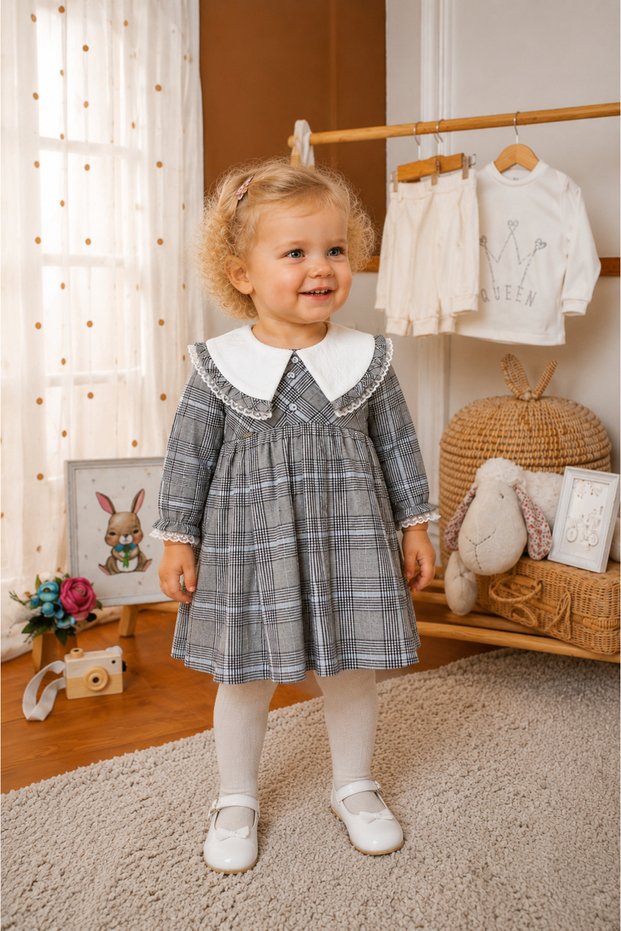 Girl's Dress with Detachable Collar 15283