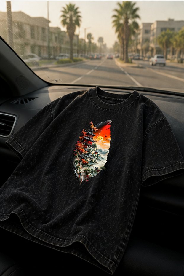 Modex Washed Oversize Unisex T-Shirt Washed Vintage Street Style Street Fashion Cotton Comfortable Fit Daily Wear T-Shirt