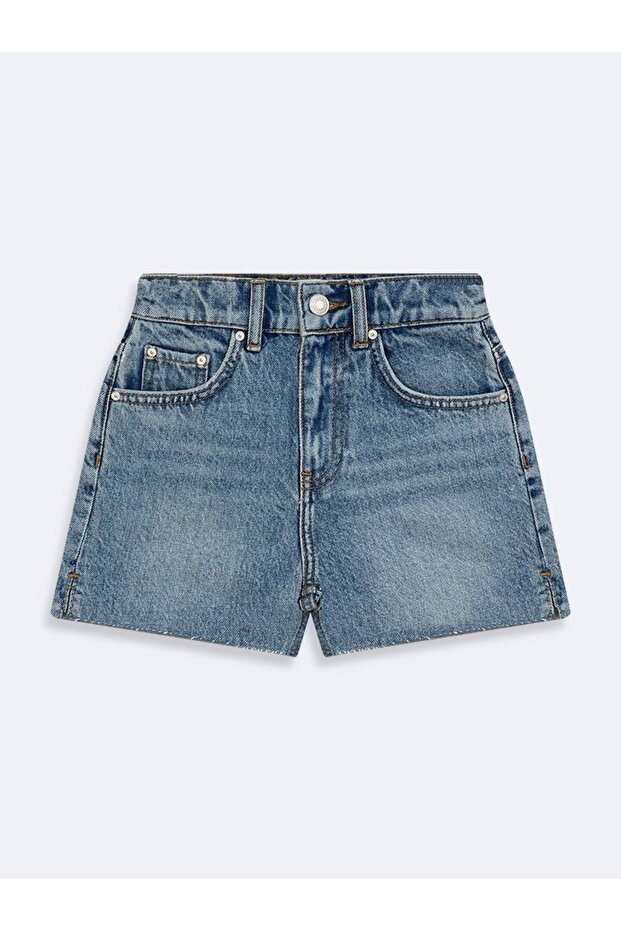 Deana g Mid Waist Mid Indigo Jean Shorts