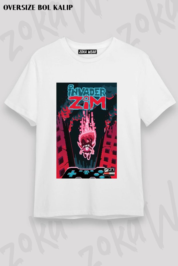 Unisex Loose Fit Invader Zim V24 Printed T-Shirt