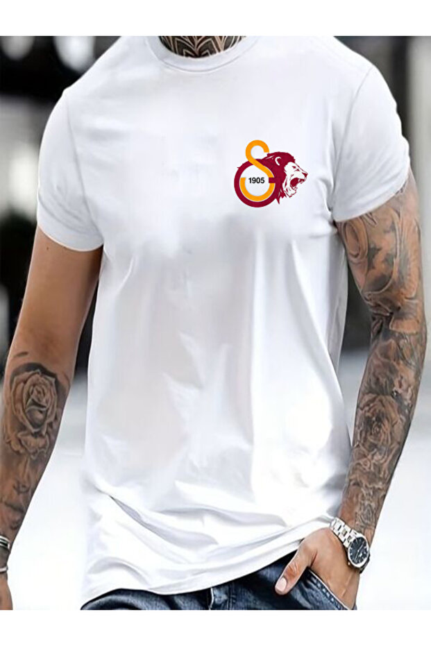 White Oversize Printed Men's T-Shirt