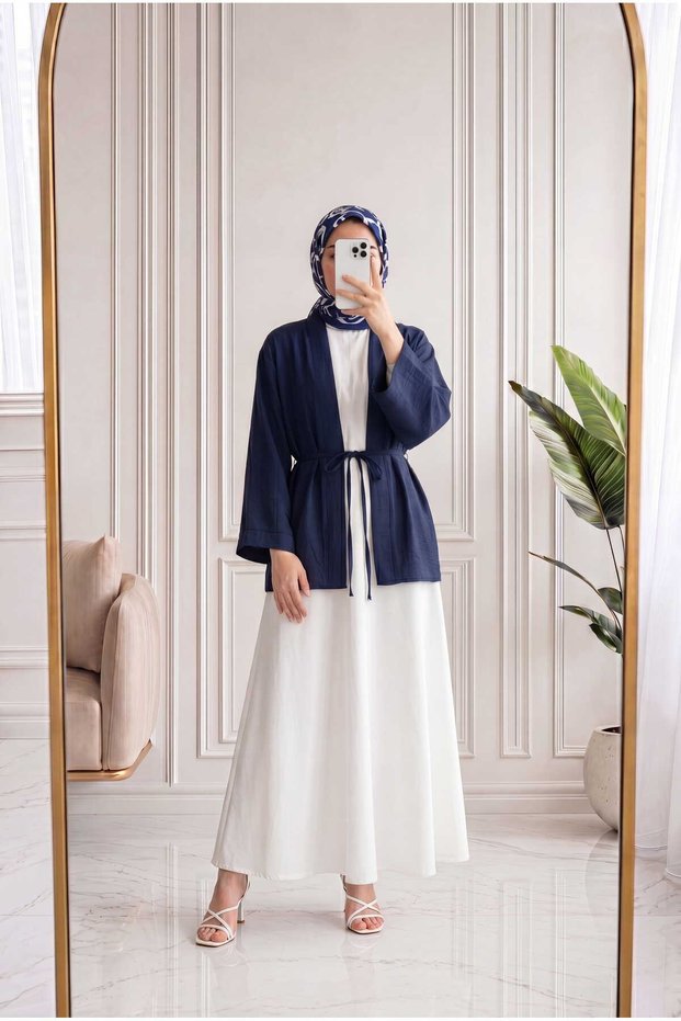 Eliza Wide Sleeve Strawberry Cardigan-As2444 Navy Blue