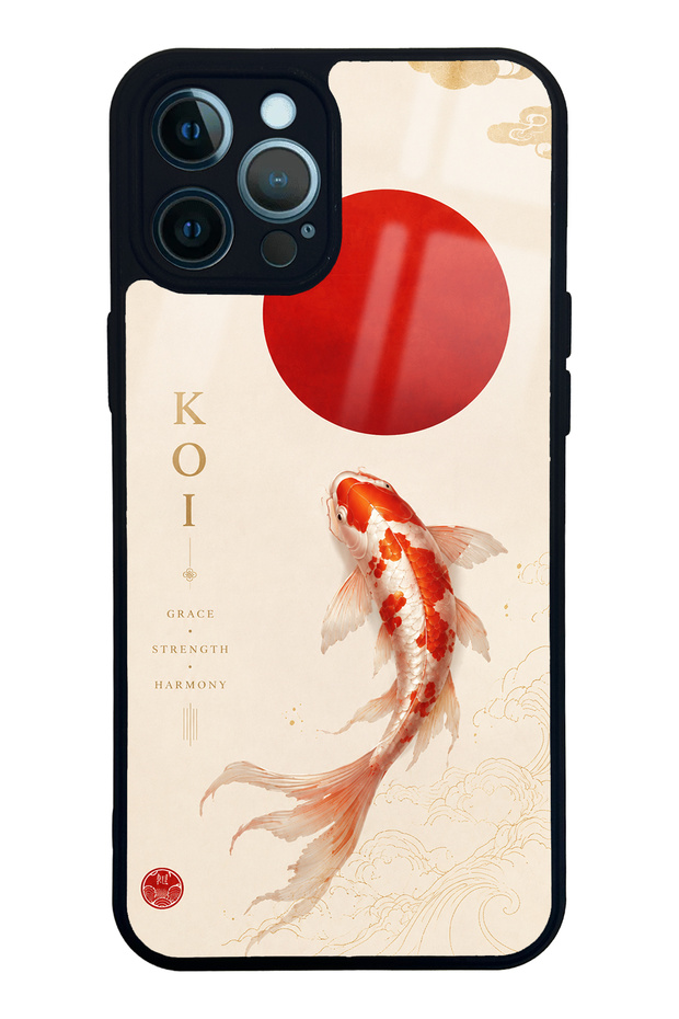 iPhone 12 Pro Max Minimal Koi Grace Design Glossy Phone Case