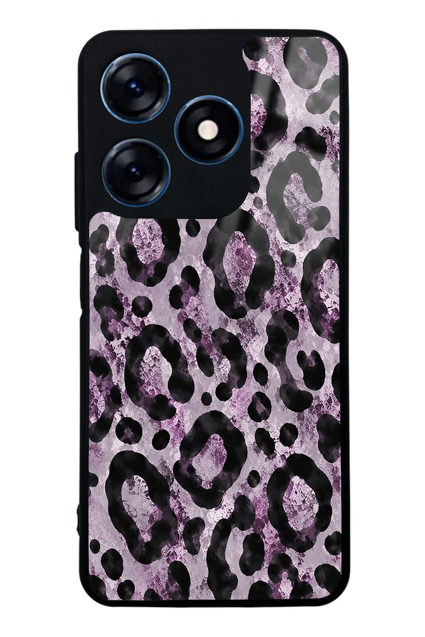 Tecno Spark 10 Soft Lilac Leopard Design Glossy Phone Case