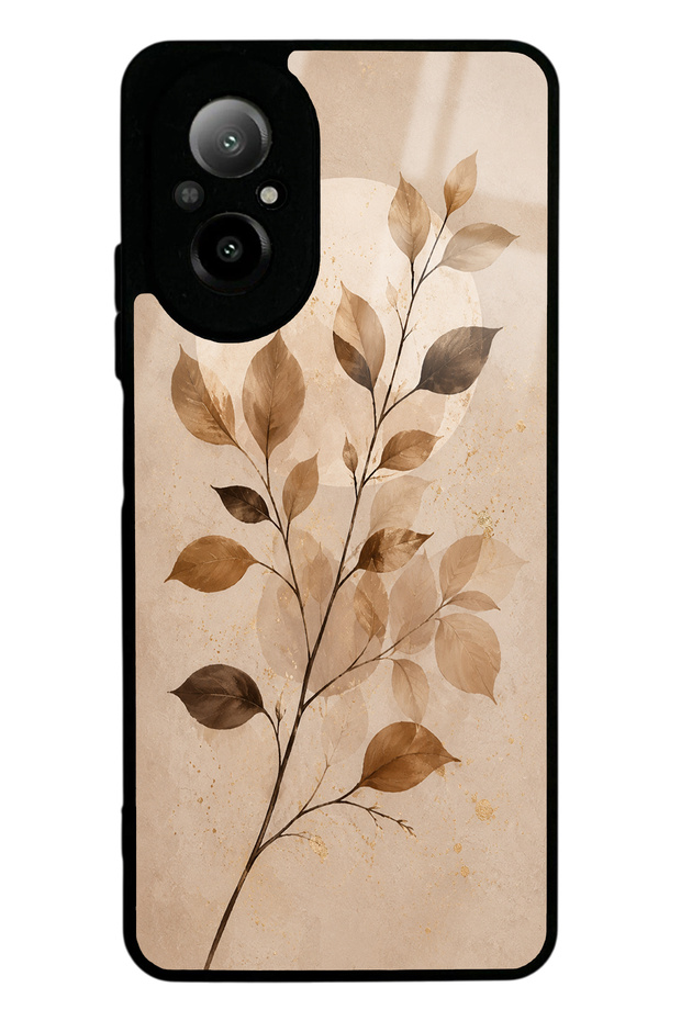 Realme 12 Lite Autumn Minimal Leaf Design Glossy Phone Case