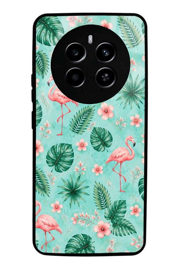 Realme 12 Tropical Flamingo Design Glossy Phone Case