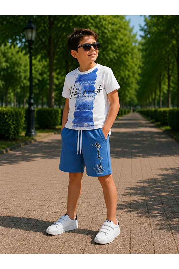 Patterned Shorts Boys' Set 202602