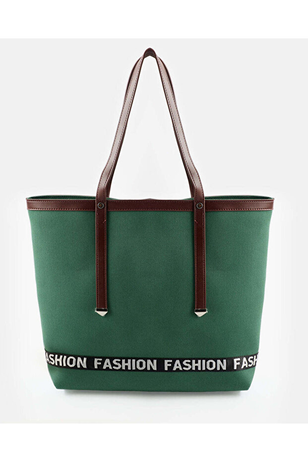 Women Green Printed Tote Bag