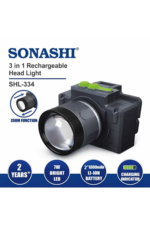SHL-334 Rechargeable LED Head Lamp Zoomable Light