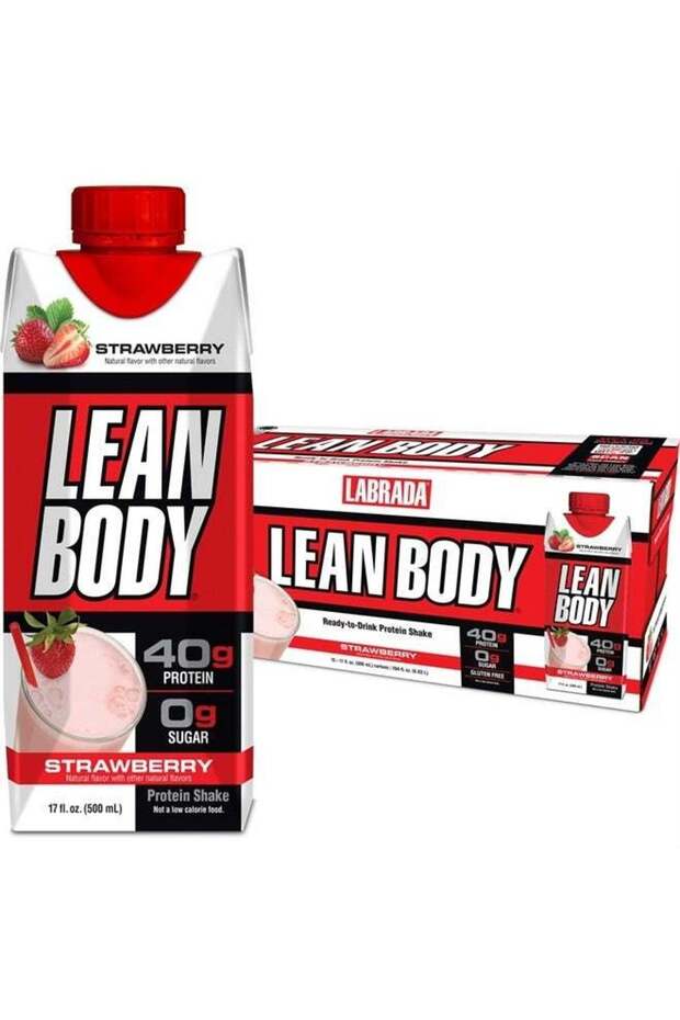 Lean Body Ready-to-Drink Strawberry Protein Shake, 40g Protein, Whey Blend, 0 Sugar, Gluten Free