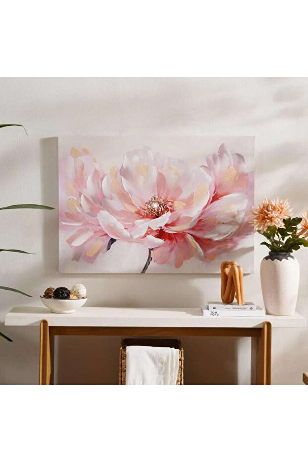 Calla Hand Painted Canvas Wall Art 100x3x70cm- Pink