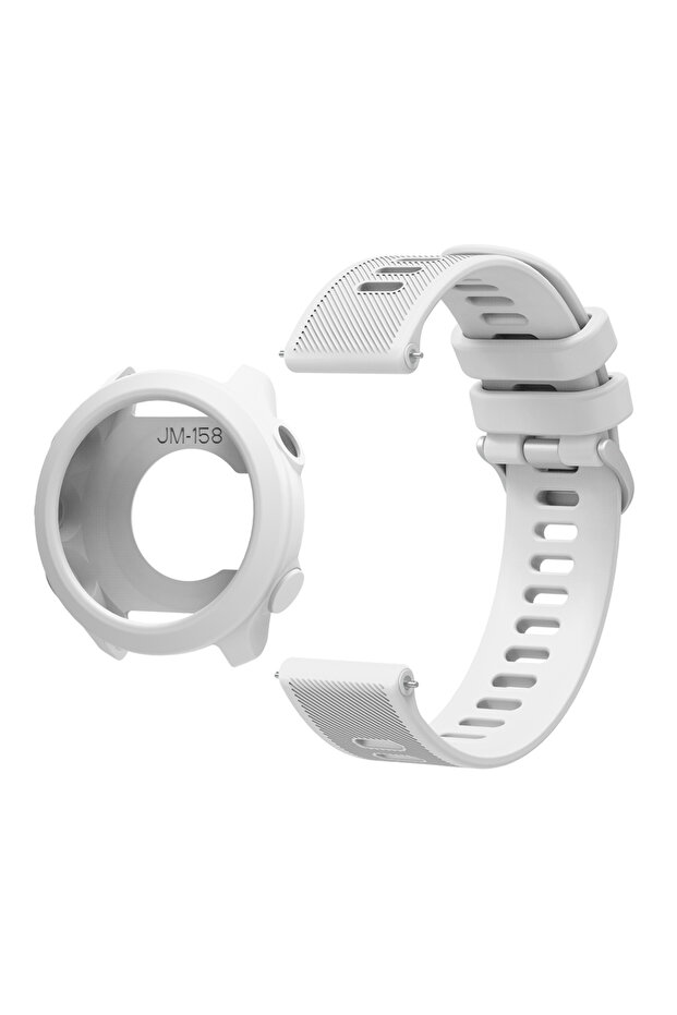 Forerunner 158 55 White Case Strap Silicone Strap For Forerunner 158 55 Replacement Watch Band + Pr