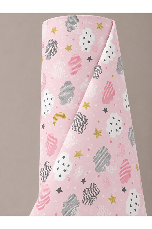 1 Top (30 Meters) Cotton Fabric Pink Cloud Color (Width 240 cm)