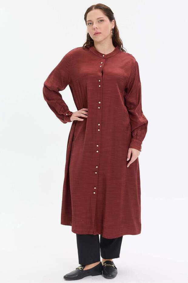 Hakim Collar Draped Long Women's Shirt