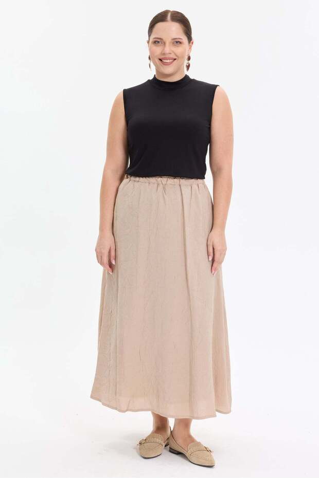 Comfortable Fit Women's Long Skirt with Elastic Waist