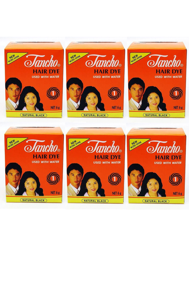 Hair Dye Used With Water Natural Black 6gm (Pack of 6)