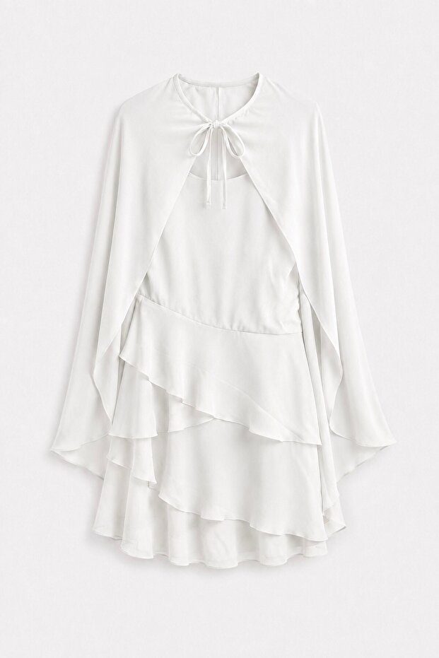 Cape Dress Ecru