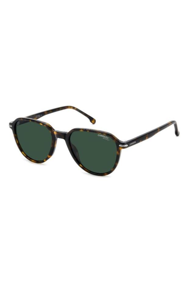 UV Protected Sunglasses Brown Havana Dark Ruthenium Frame Green Mirror Lens 53mm - C-342/S-FTT - 1