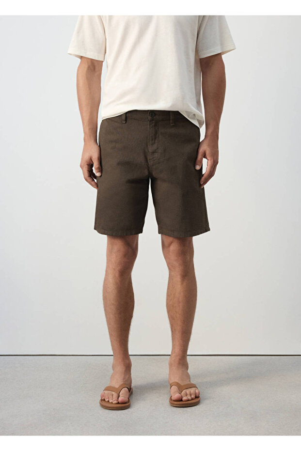 Regular fit jean bermuda şort