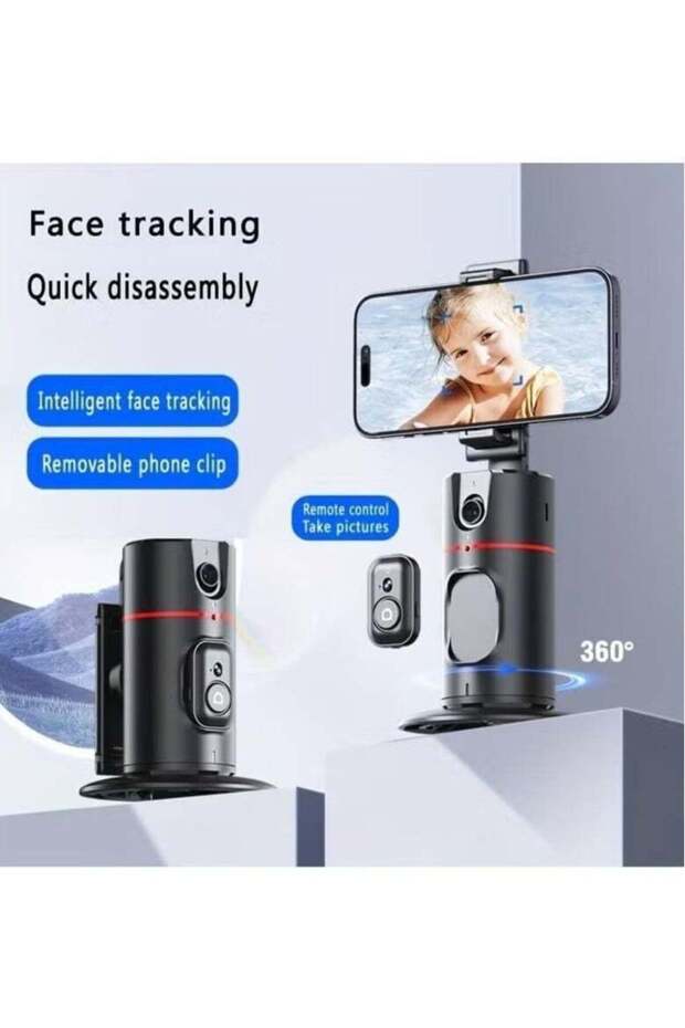 P02 Auto Face Tracking Phone Holder with 360° Rotation - Smart Tripod Stand & Selfie Stick