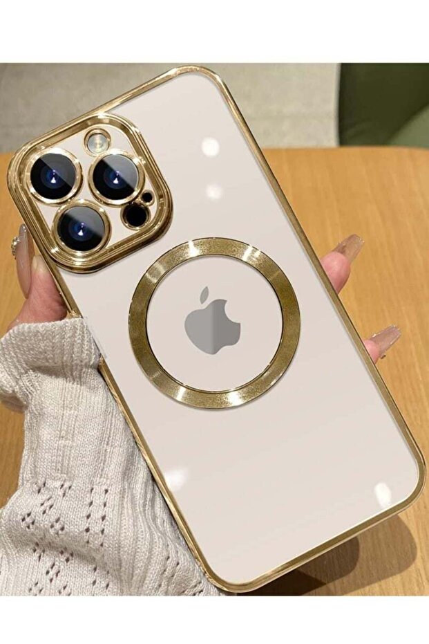 Magnetic Matallic Glossy Clear for iPhone 14 Pro Max Case with Full Camera Cover