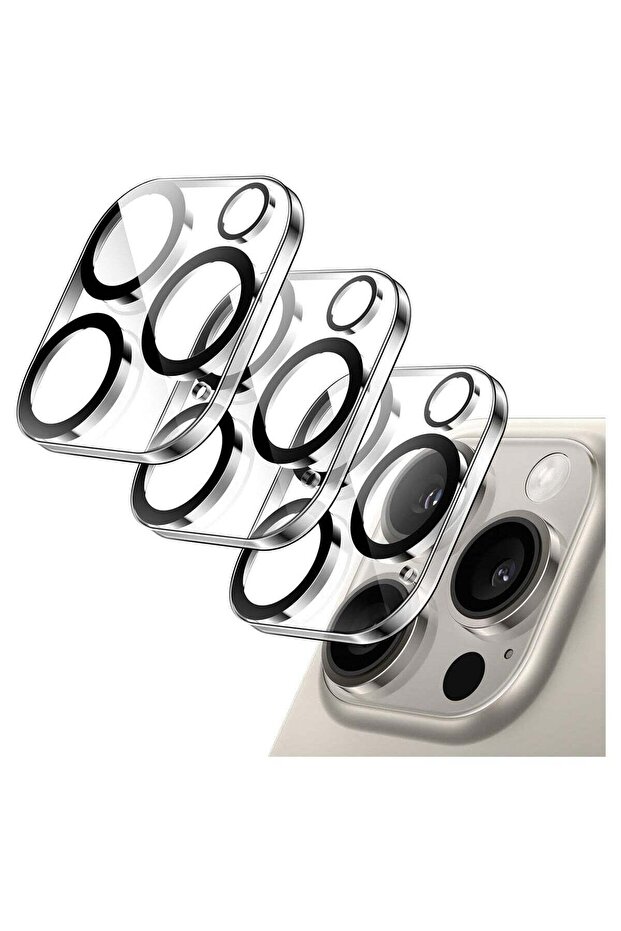 Camera Lens Protector for iPhone 15 Pro/Pro Max, 9H Tempered Glass, Anti-Scratch, HD Clear, 3-Pack