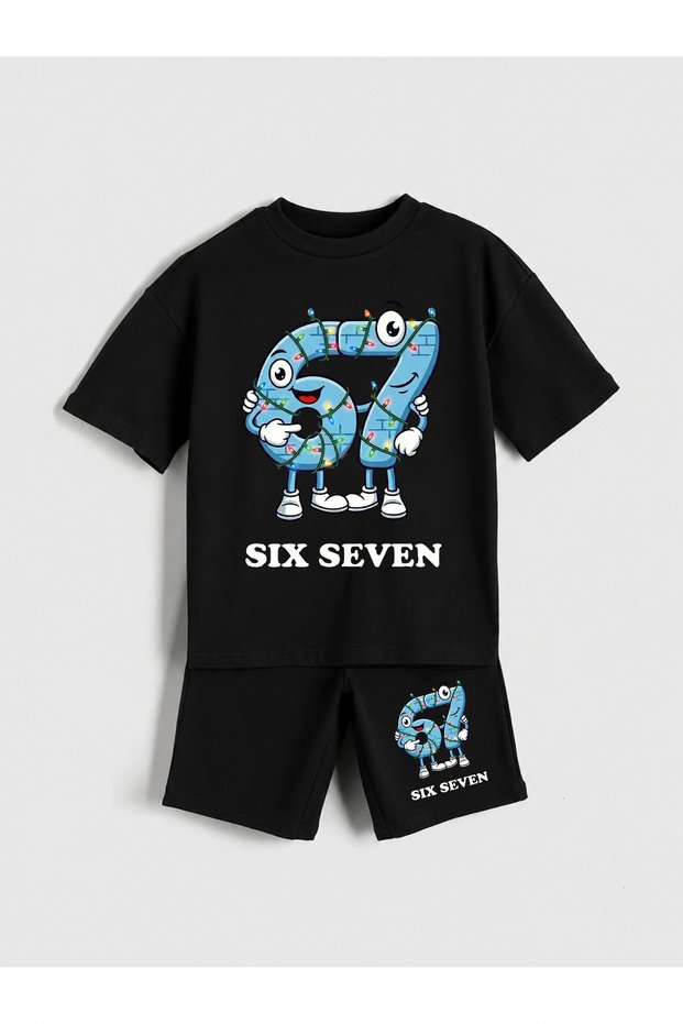 Six Seven Printed Boys' Shorts Set (100% Cotton)
