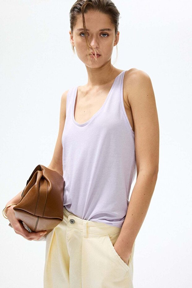 Silk-blend vest top
