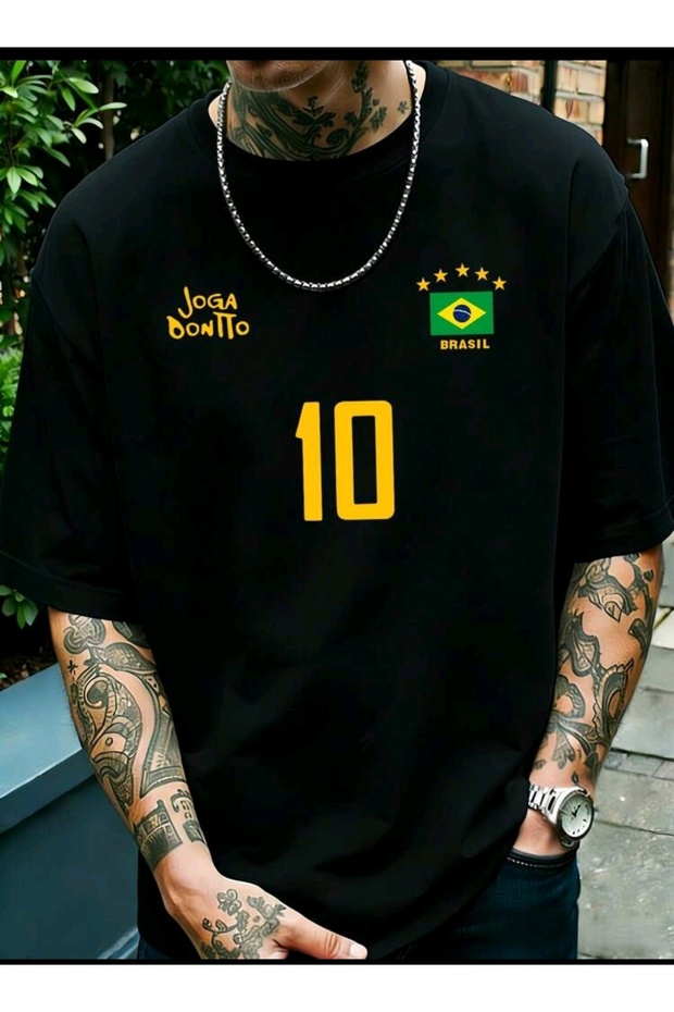 Brazil 10 Printed Oversize Cotton T-Shirt
