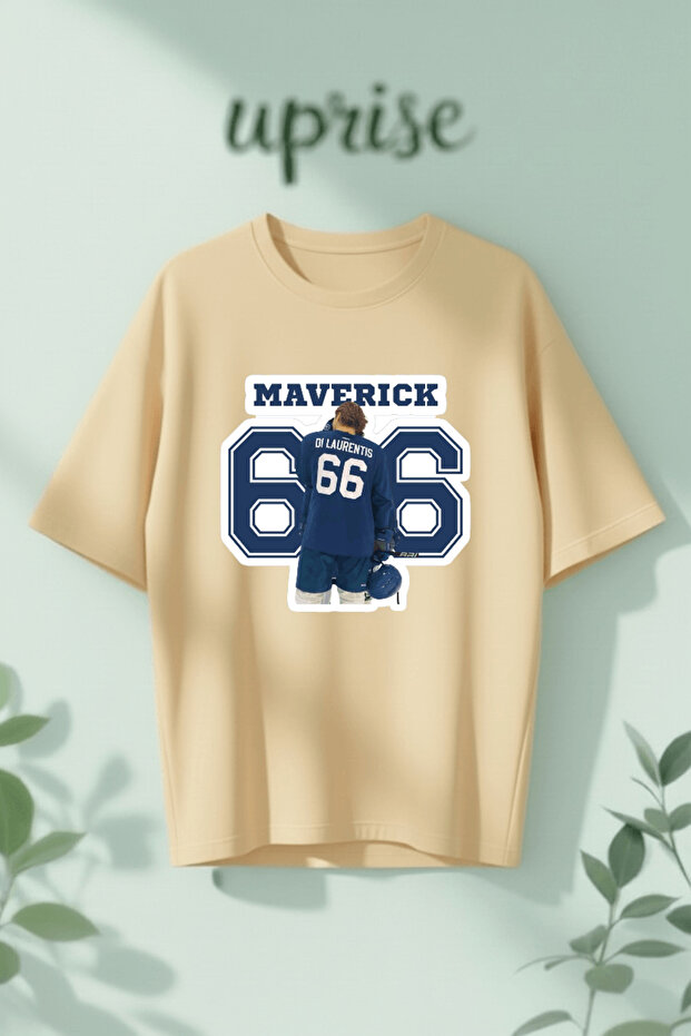 تي شيرت Off Campus Maverick 66 مطبوع من القطن بمقاس كبير