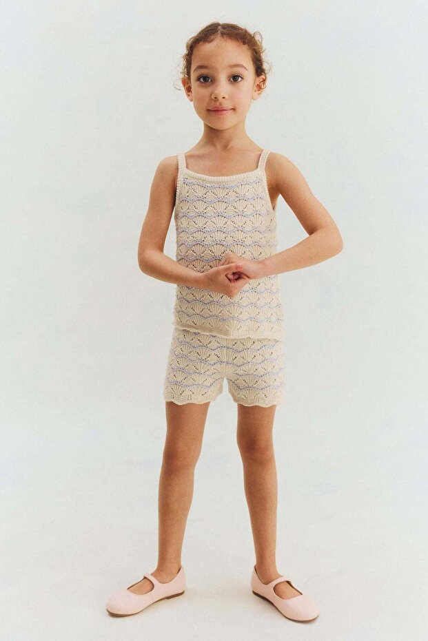 2-piece pointelle-knit cotton set