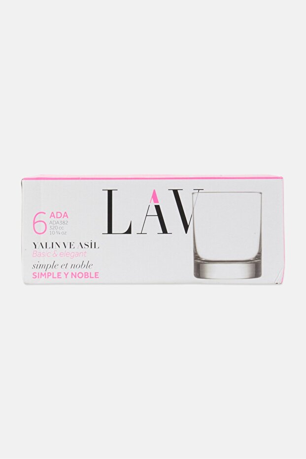 6 Pieces Ada Water Glasses 290ml, Transparent