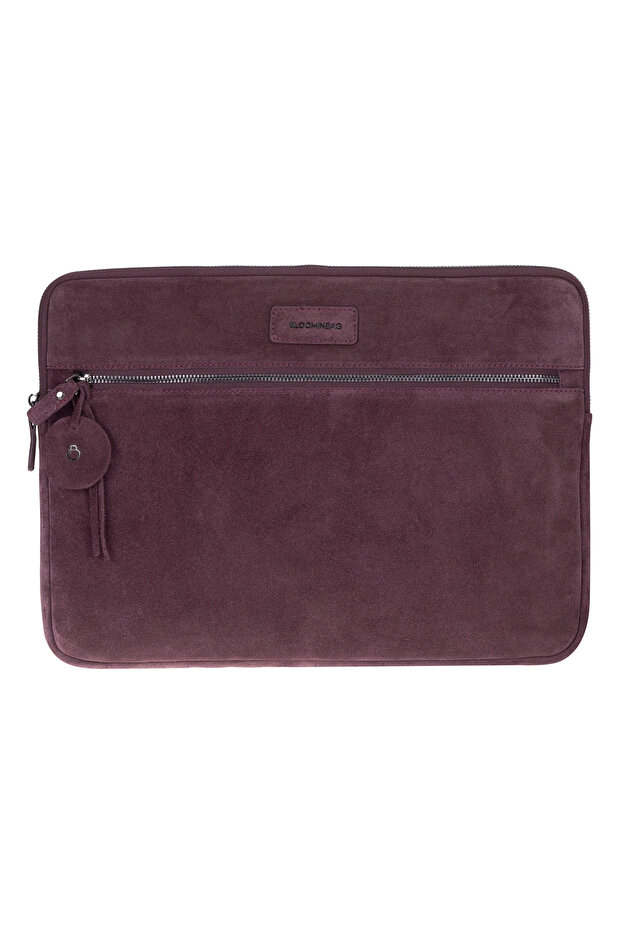 Burgundy Still Genuine Suede Leather 13-14 Inch Macbook/Laptop Case
