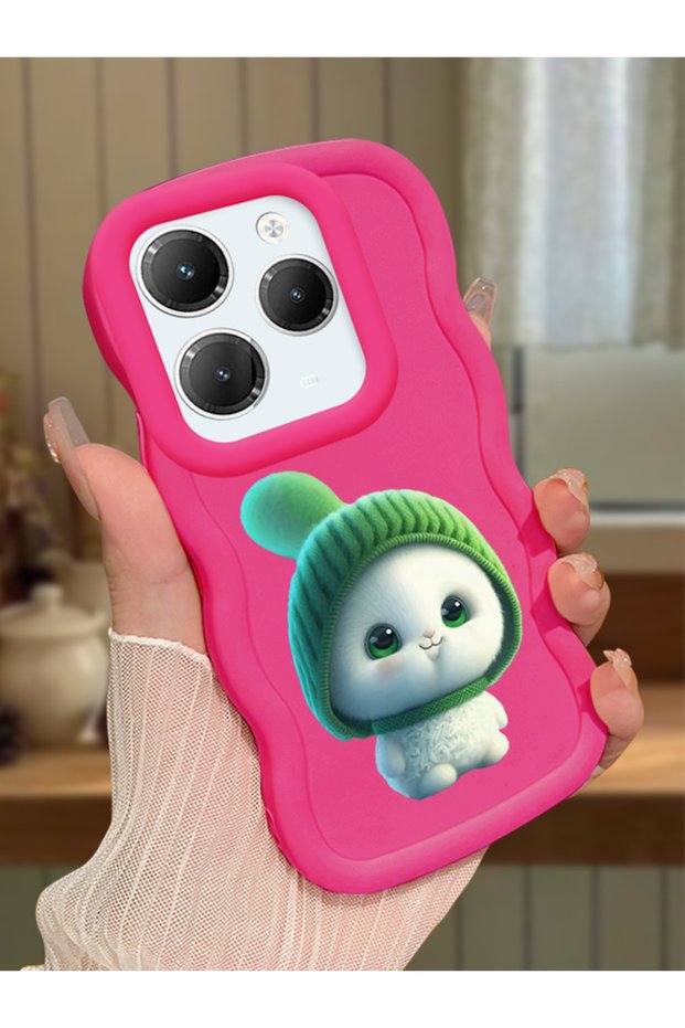 Infinix Hot 40 Compatible Case Camera Protective Red Silicone Couple Phone Case Cute Pattern