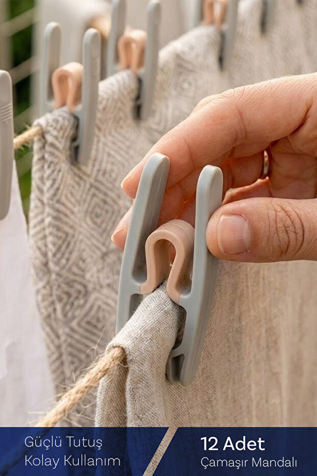 12-Piece New Generation Strong Grip Springless Clothes Pegs Stainless Steel Drying Rack