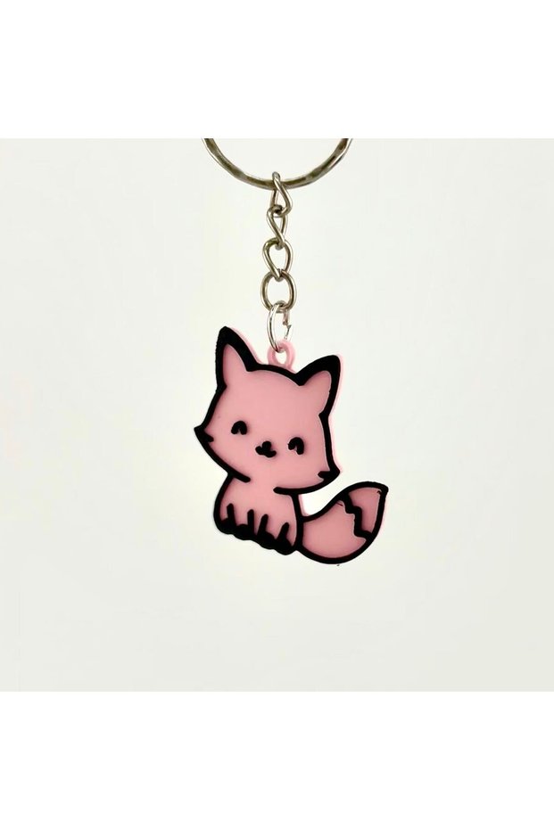 Fox Keychain - Ideal accessory for Backpack or keys - premium plastic