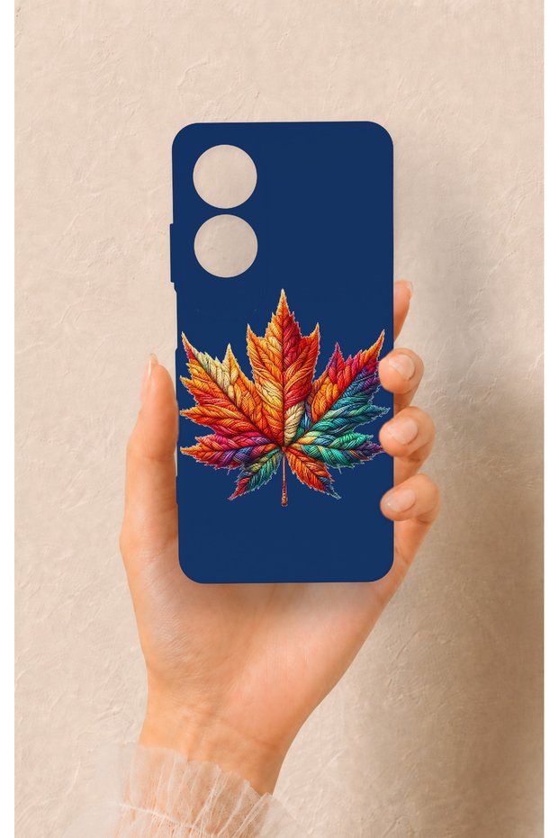Oppo A60 Compatible Colorful Leaf Pattern Silicone Case