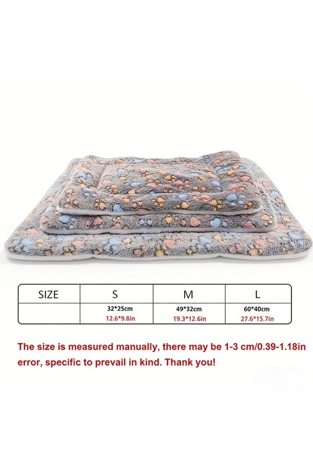 49x32cm M JYD Flannel Thickened Dog Bed Mat Soft Pet Sleeping Mat for Dogs Cats Winter Warm Pet Blan