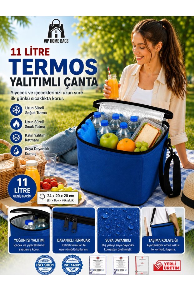 Thermal Bag Thermos Handbag Ice Cooler Picnic Bag 11 Lt Cooler Bag