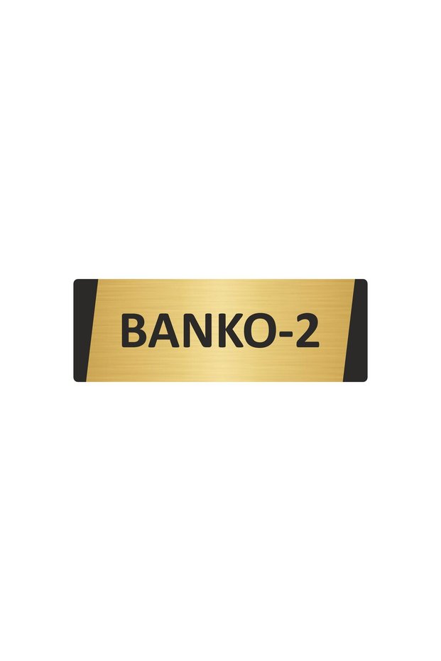 Banko-2 Metal Warning Sign 7X20 cm Gold Color